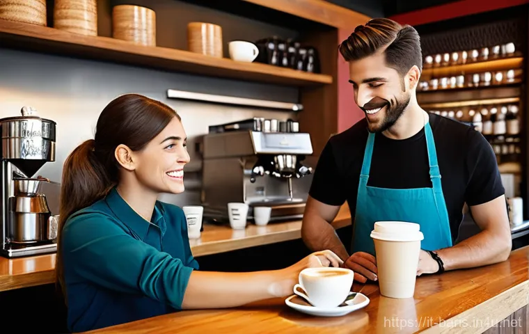 바리스타 자격증 실기 시험에서 자주 나오는 실수 - **Prompt 2: "A female barista, early 30s, with a gentle smile of concentration, carefully pouring pe... 바리스타 자격증 실기 시험에서 자주 나오는 실수 - **Prompt 2: "A female barista, early 30s, with a gentle smile of concentration, carefully pouring pe...