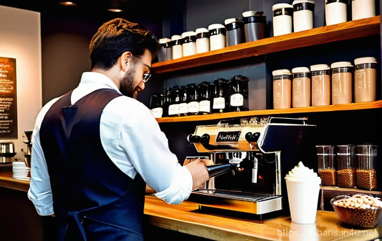 바리스타 자격증과 관련된 법규 - **Prompt 1: The Artisan Barista's Craft**
    "A vibrant, high-resolution, realistic photograph of a...