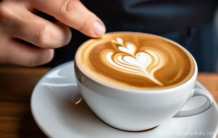 바리스타 커피 레시피 개발 노하우 - **A Skilled Barista Crafting a Perfect Espresso in a Traditional Italian Cafe.**
    A close-up, cin...